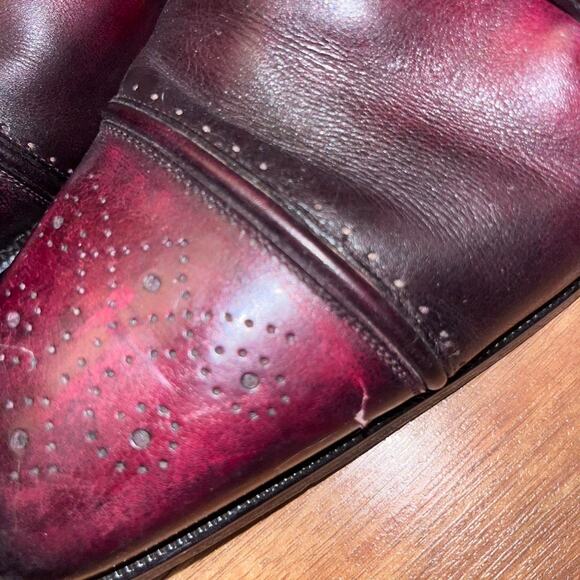 Calzoleria Harris Barney’s New York Cap Toe Wingtip Shoes Size 9 Oxblood Red - Picture 6 of 7